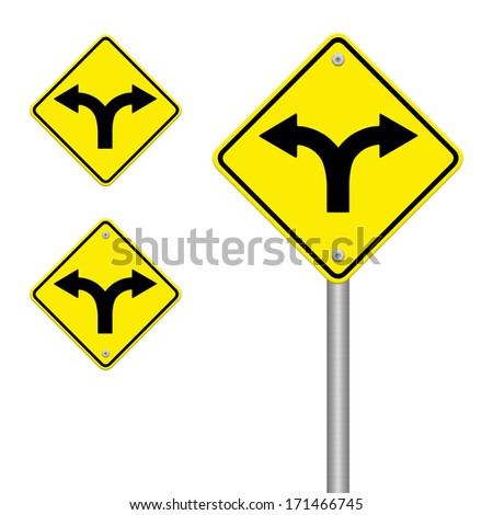 Fork Road Sign Vector Illustration Stock Vector 95248432 - Shutterstock