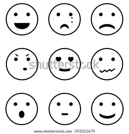 Black White Face Expression Icons Stock Vector 113587858 - Shutterstock