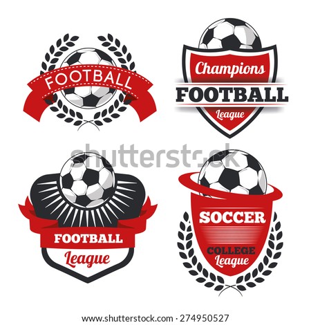 Vector Set Badges Logos Red Football Stock Vector 274950527 - Shutterstock