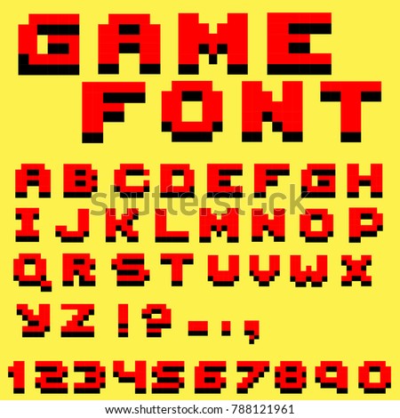 Pixel Video Game Font Letters Numbers Stock Vector 788121961 - Shutterstock