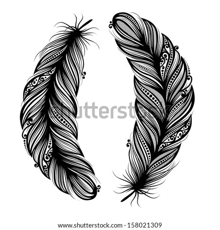 peerless decorative feather vector patterned design stock vector peerless decorative feather vector patterned design stock vector