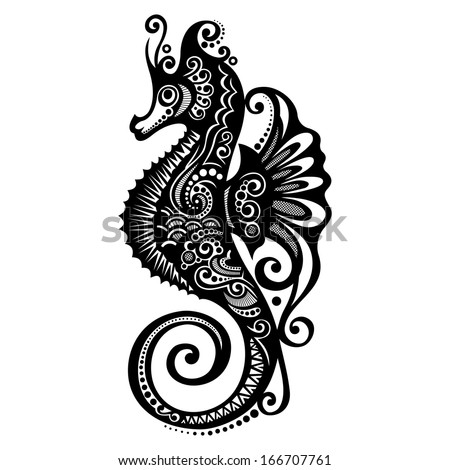 Download Vector Sea Horse Patterned Design Stock Vector 166707761 ...