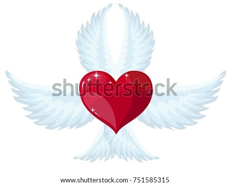 Highly Detailed Vector Wings Heart Banner Stock Vector 64109845