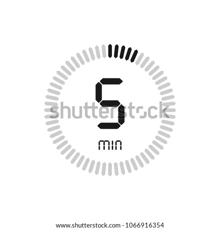 5 minutes stopwatch vector icon digital stock vector hd royalty 5 minutes clock