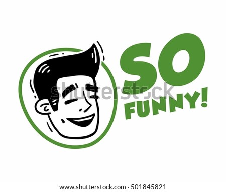 Face Laughing Man Logotype Set So Funny Face Laughing Man Logotype Set So Funny
