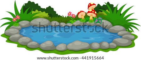 Small Lake Cartoon Stock Illustration 441915664 - Shutterstock