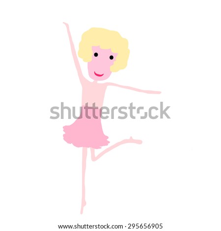 Vector Hand Drawn Illustration Cartoon Ballerina Stock Vektor 362463110