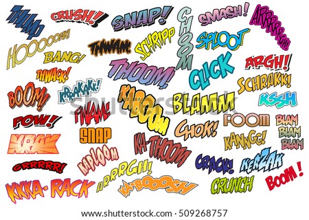 onomatopoeia comic book sound effects words cartoon shutterstock effect vector decorative collection comics icon preview wow use sounds