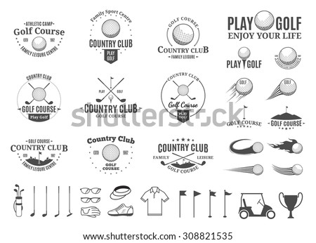 Set Golf Country Club Logo Templates Stock Vector 323917844 - Shutterstock