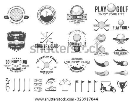 Set Golf Country Club Logo Templates Stock Vector 323917844 - Shutterstock