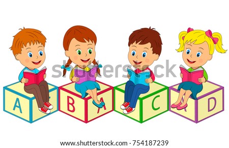 Illustration Kids Playing Board Game Stock Vector 85545712 - Shutterstock