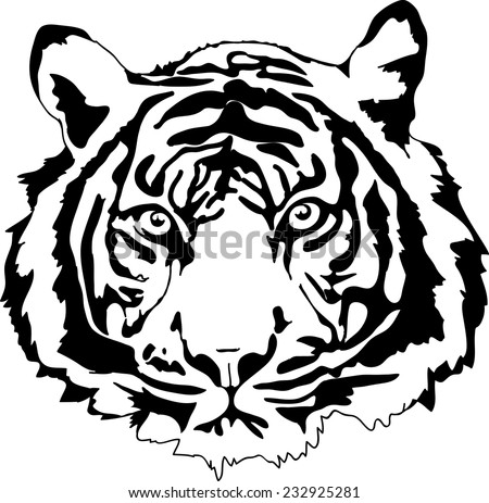 White Bengal Tiger Tattoo Vector Stock Vector 193984361 - Shutterstock