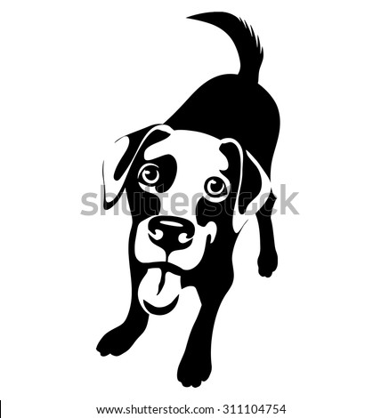 Cartoon Illustration Labrador Retriever Dog Stock Vector 311104754