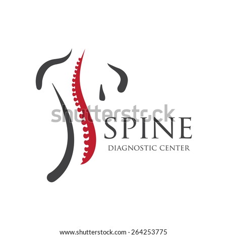 Medical diagnostic spine center. Vector logo