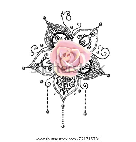 mandala tattoo hand drawn lotus pental stock illustration mandala tattoo hand drawn lotus pental stock illustration