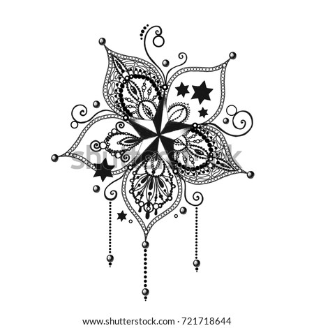 stock photo mandala tattoo hand drawn lotus flower sacred symbol 721718644