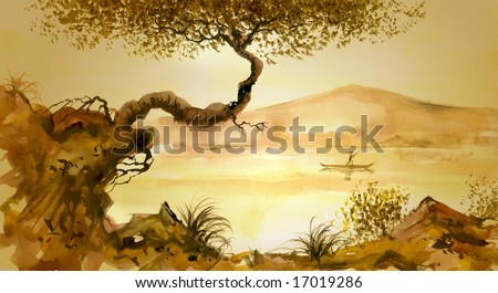 In Folder Exist Another Images On This Topic Elephant Tree Surreal Landscape This Stock