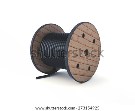 Large wooden cable drum