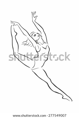 Ballerina Dancer Silhouette Vector Illustration Stock Vector 277549007