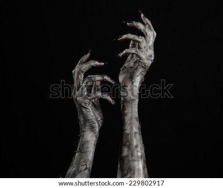 Halloween Theme Terrible Zombie Hand Black Stock Photo Halloween Theme Terrible Zombie Hand Black Stock Photo