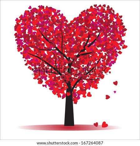 Tree Love Valentines Day Stock Vector 167264087 - Shutterstock