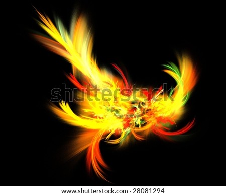 Flaming Hawk Illustration On Black Background Stock Vector 110377883 ...