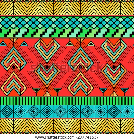 Bright Colorful Seamless Zigzag African Pattern Stock Vector 297941537 ...