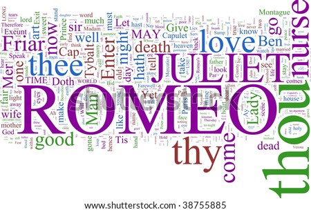 Word cloud based on Shakespeare's Romeo and Juliet