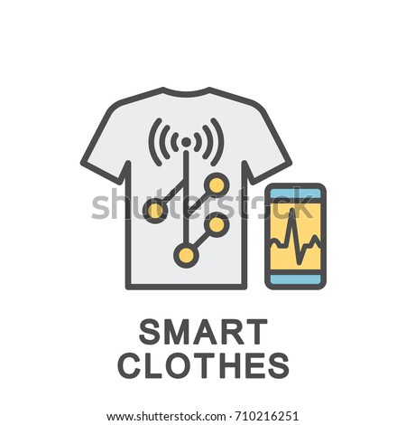 Icon Smart Clothes Clothing Receives Signals เวกเตอร์สต็อก ...