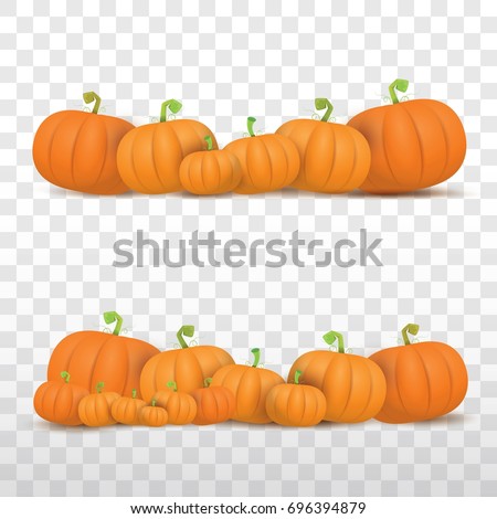 stock vector autumn vector orange pumpkins border design template for banners and thanksgiving day backgrounds 696394879