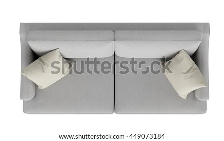 Modern Grey Sofa Top View Isolated Stock Photo (Edit Now) 449073184