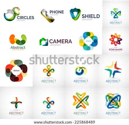 Abstract Icons Set Isolated On White Stock Vector 134617736 - Shutterstock