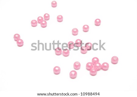 pink beads on the isolated background