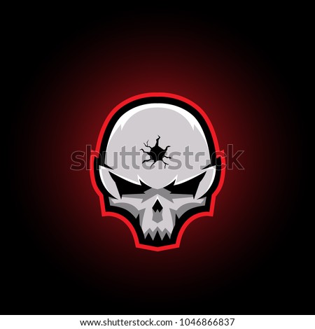 Sports Logo Headshot  Skull Image vectorielle de stock de 