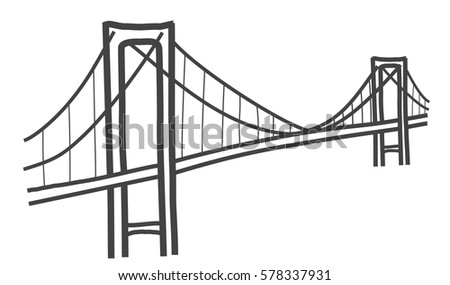 Simple Drawing Historical George Washington Bridge Stock Vector ...