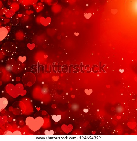 Valentine Hearts Abstract Red Background. St.Valentine's Day Wallpaper. Heart