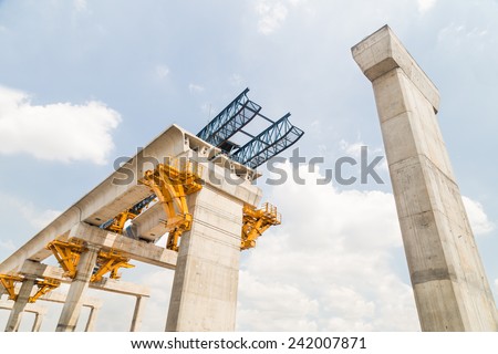 Construction of a mass rail transit line in progress