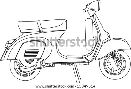 Outline Vespa Primavera Stock Vector 15849514 - Shutterstock