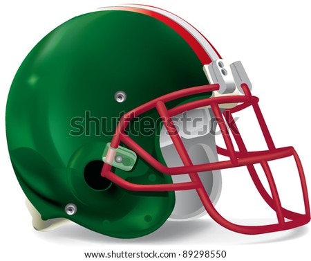 Vector Illustration Green Football Helmet Stock Vector 12918262