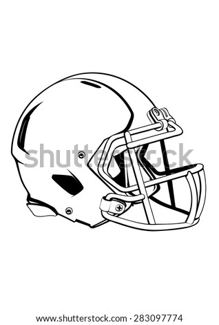 Helmets Football Team Helmet Outline Stock Vector 283097774 - Shutterstock