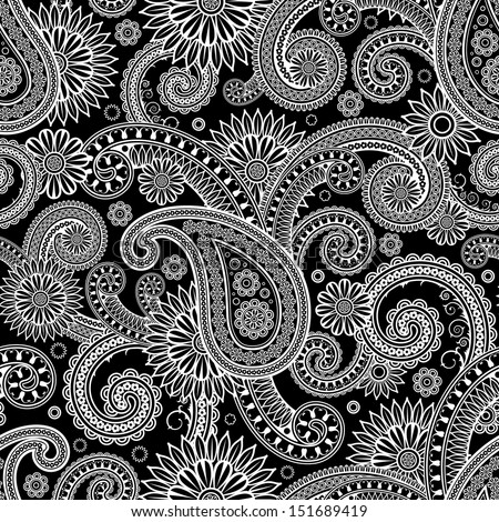 Paisley Ornament Seamless Vector Pattern Stock Vector 372550879 ...