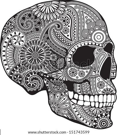 Hippie Skull Stock Vector 149538548 - Shutterstock