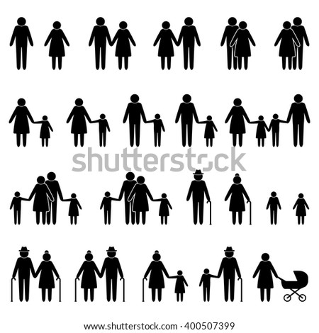 People Family Icons Set Stock Vector 175868339 - Shutterstock