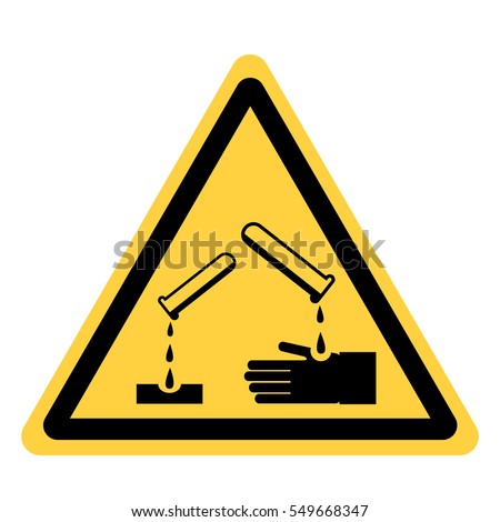 Vector Yellow Triangle Safety Sign Chemical Stock Vector 549668347 ...