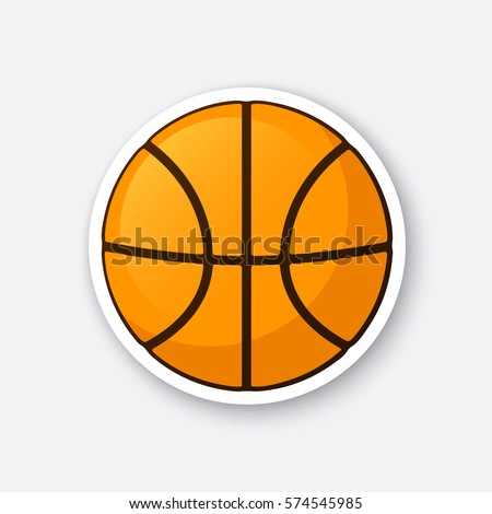 Vector illustration. Basketball ball. Sports equipment. Cartoon sticker in comics style with contour. Decoration for greeting cards, posters, patches, prints for clothes, emblems