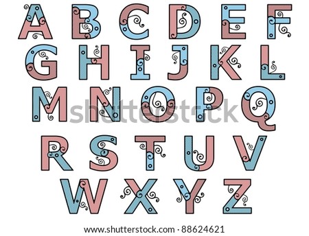 vector set alphabetbig collage latters based stock vector 72046552