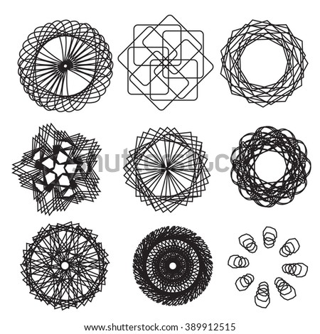 set spirograph design 9 elements vector stock vector 54997582 set spirograph design 9 elements vector stock vector 54997582