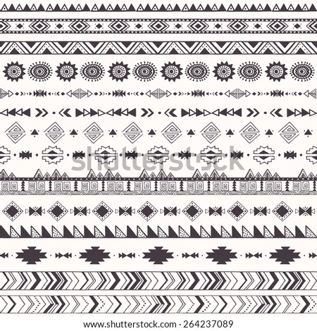 Seamless Pattern Tribal Motifs Pattern Aztec Stock Vector 264237089 ...