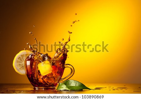 Cup tea and lemon