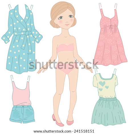 Cute Dress Paper Doll Body Template Stock Vector 131212751 - Shutterstock